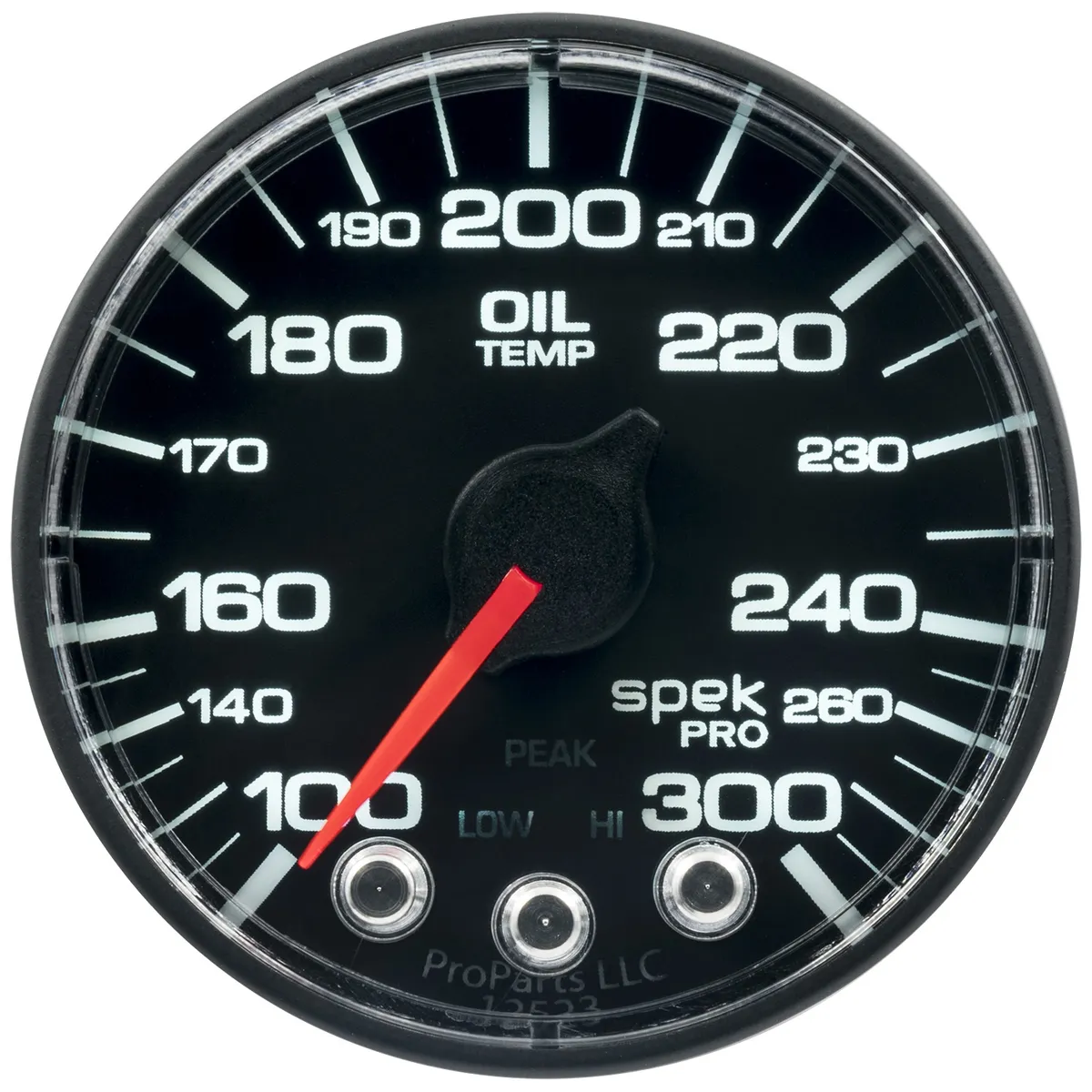 Gauge Oil Temp 2 1/16in 300degreef Stepper Motor W/Peak & Warn Black Spekpro product image