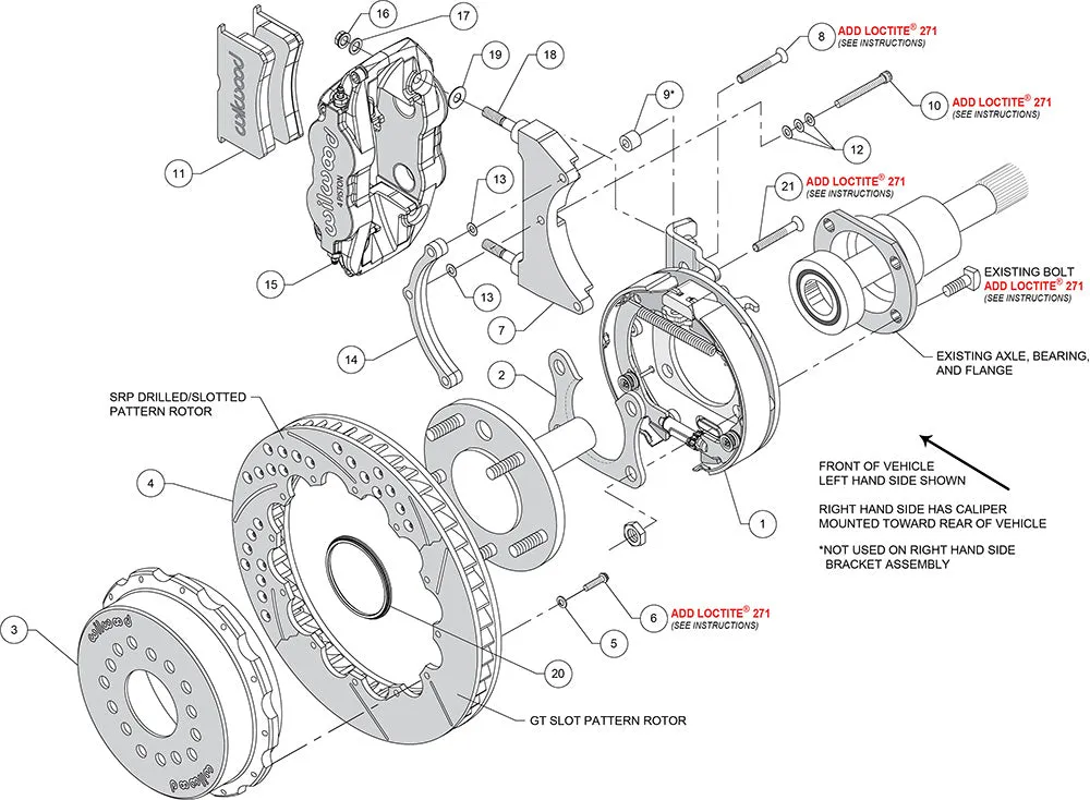 Wilwood FNSL4R Rear P-Brk Kit 12.88in Drilled Big Ford 2.50in Off Stag Mount product image