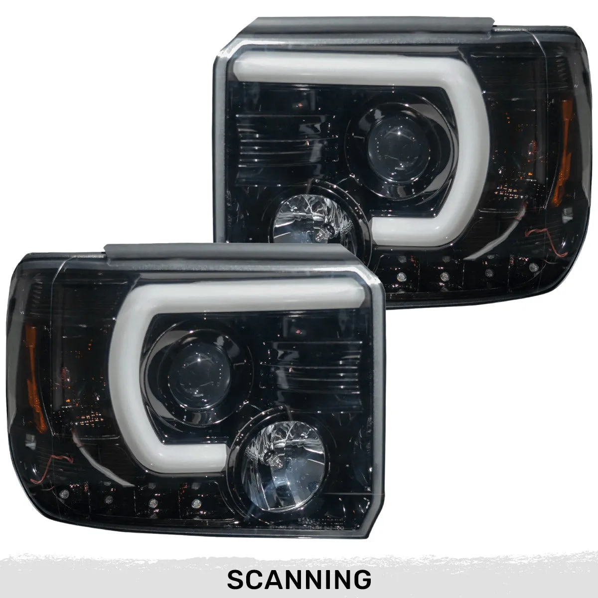 Gmc Sierra 3500 15-19 Dually Projector Headlights w Oled Amber Drls & Scanning Oled Amber Turn Signals in Smoked/Black product image