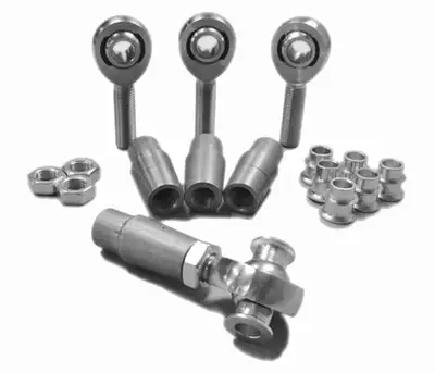 Steinjager Heims, Nuts, Bungs, Inserts 3/8-24 RH and LH Chrome Moly Housing, Nylon Race Fits 0.750 x 0.058 Tubing 4 Rod Ends