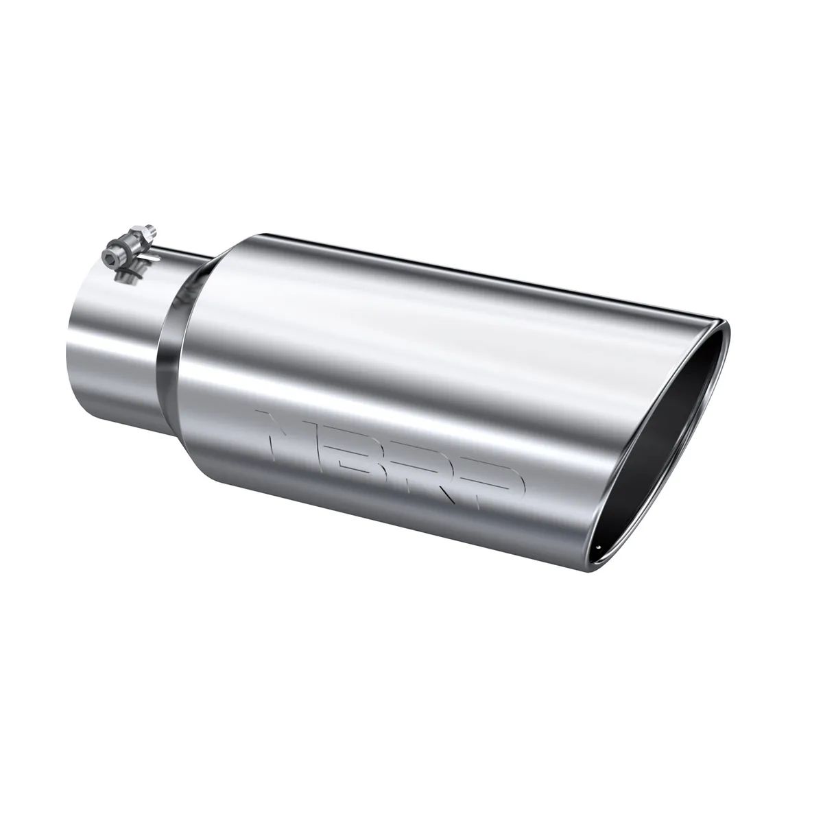Armor Pro Exhaust Tip; 5 in. Inlet Diameter; 7 in. Outlet Diameter; 18 in. Length; Rolled End; T304 Stainless Steel; Mirror Polished; product image