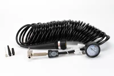 Viair Corporation 5-in-1 Deflator/Inflator, 25 Ft. Inside Braided Coil Hose, 60 PSI Inline Gauge, Bag