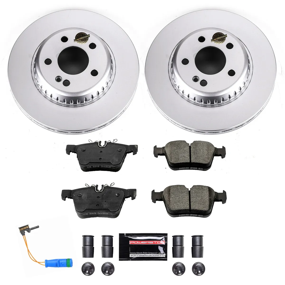 Z23 Sport Geomet Coated Rotor Kit For European Vehicles: Genuine Geomet Fully Coated Rotors; Carbon-Fiber Ceramic Pads W/Hardware; Pad Sensors product image