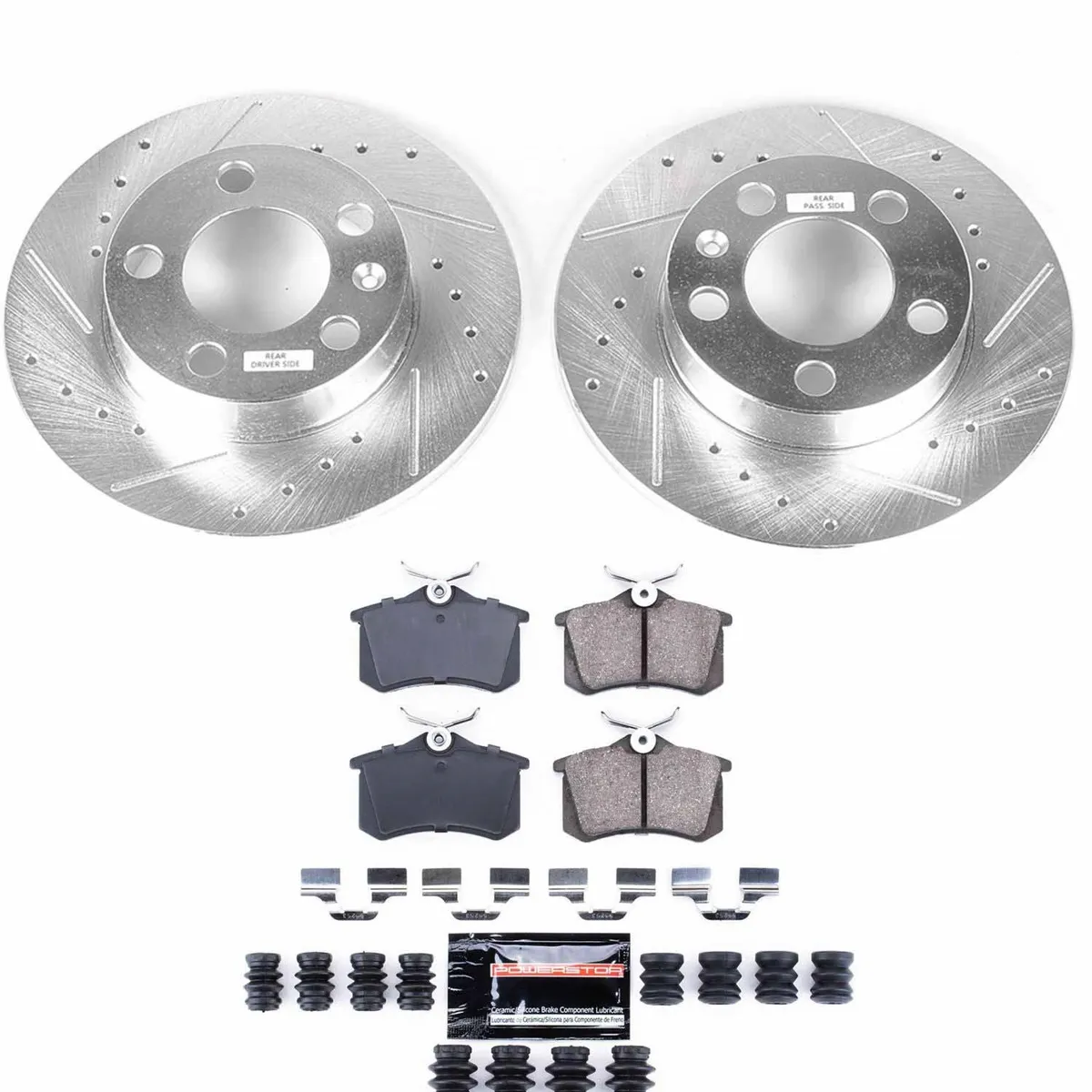 Z23 Evolution Sport Upgrade Kit: Drilled/Slotted Rotors; Carbon-Fiber Ceramic Pads W/Hardware product image