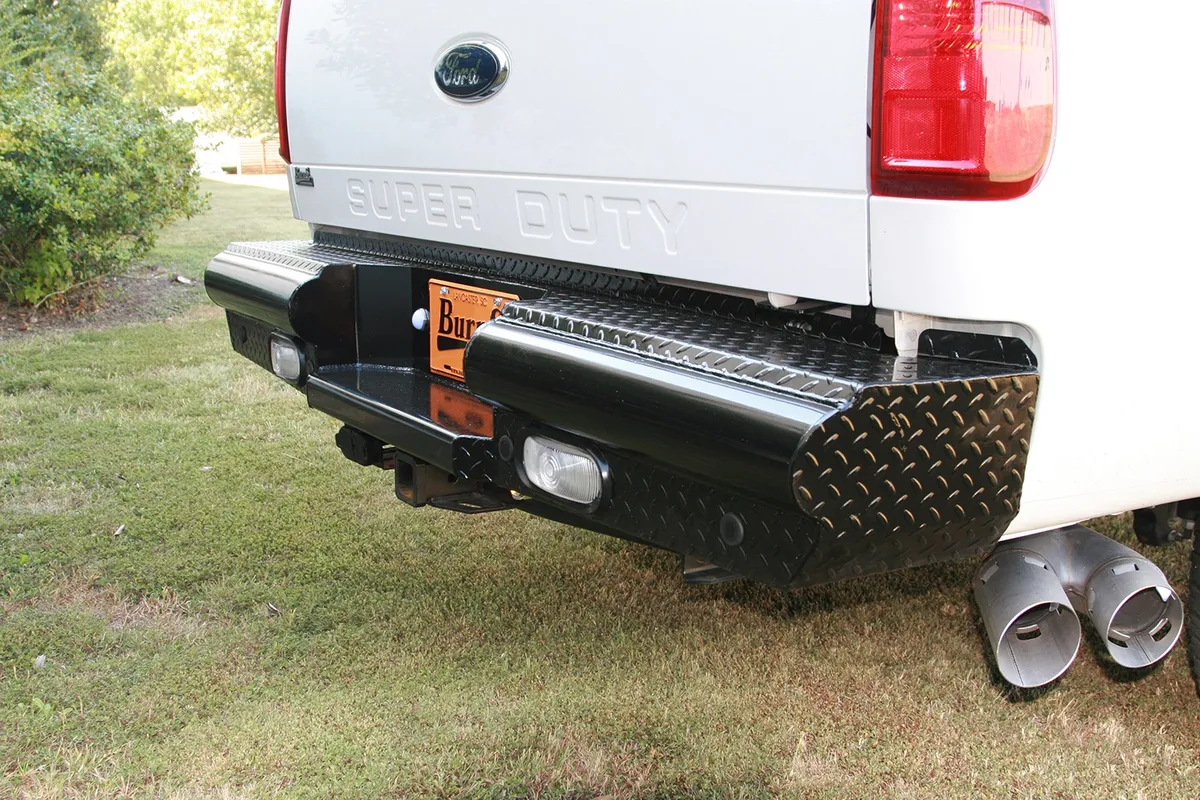Black Steel Ranch Rear Bumper; 2 Stage Black Powder Coated; product image