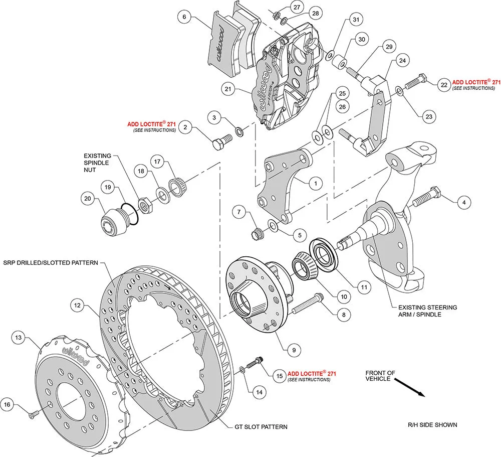 1958 - 1970 Chevrolet Forged Narrow Superlite 6R Big Brake Front Brake Kit (Hub) - 140-10284 product image