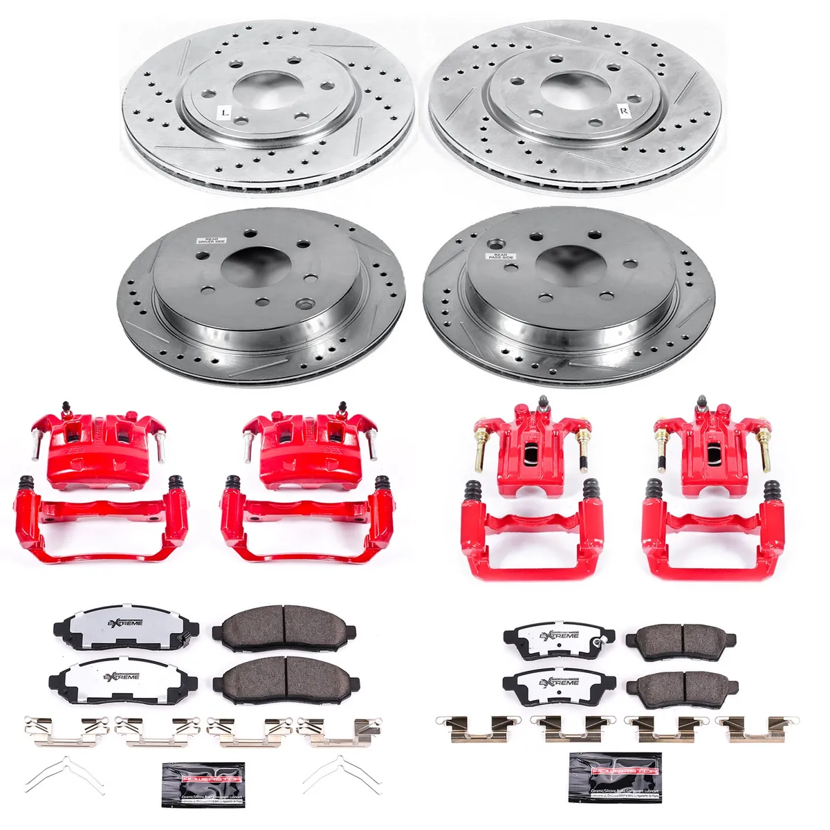 Z36 Truck/Tow Upgrade Kit: Drilled/Slotted Rotors; Carbon-Fiber Ceramic Pads; Powder Coated Calipers product image