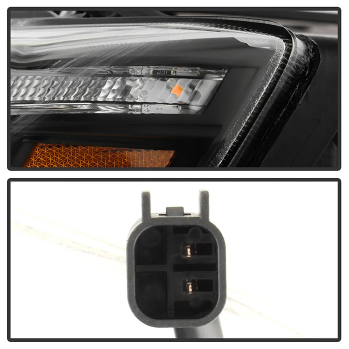 ( Spyder Signature ) Jeep Grand Cherokee 2014 - 2021 Halogen Model Only ( Not Compatible With Xenon/HID Model ) Projector Headlights - Switchback LED Turn Signal Lights - Black product image