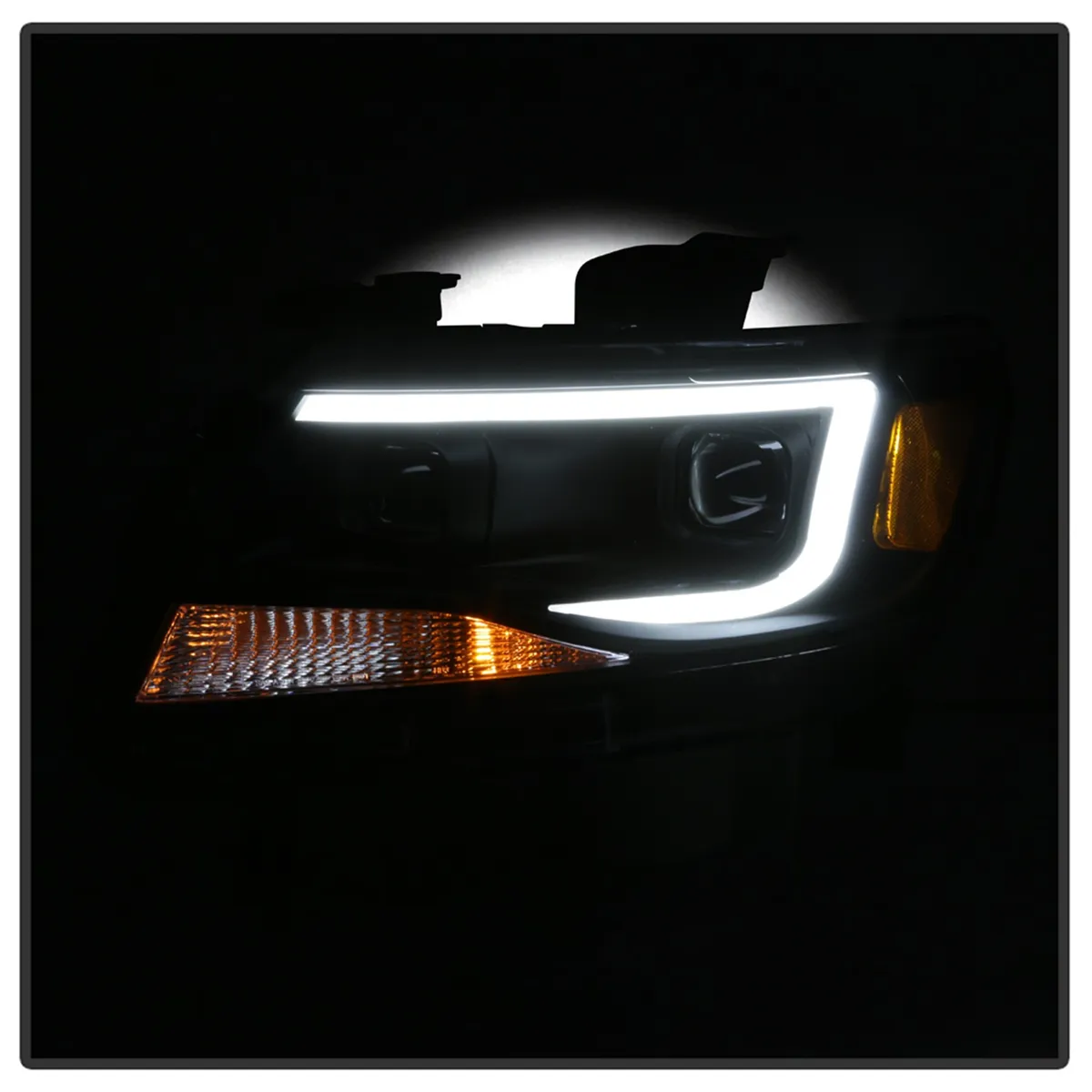 XTune DRL Light Bar Projector Headlights; Halogen Models Only; Not Compatible w/Xenon/HID Model; Black; product image