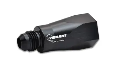 Vibrant Performance Ball Style Inline One Way Check Valve; -8AN Male; -8AN ORB Female; 6061 Aluminum; Black Anodized;