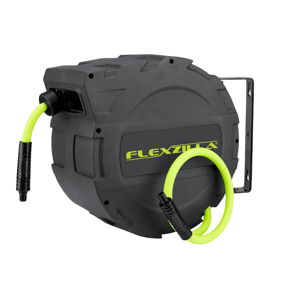 Flexzilla fz Enclosed Plastic Retractable Air Hose Reel 3/8in 30ft