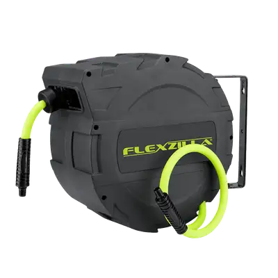 Flexzilla fz Enclosed Plastic Retractable Air Hose Reel 3/8in 30ft