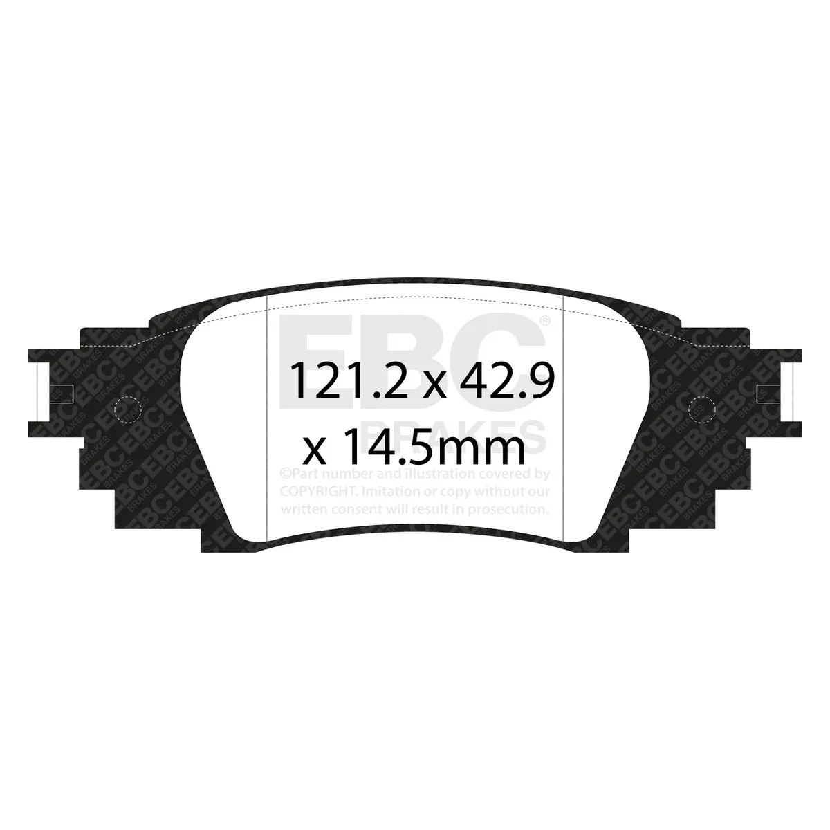 Greenstuff 2000 Series Sport Brake Pads; FMSI Pad No. D1879; Solid; 5 Bolt Holes; 281mm Dia.; 44mm Height; 12mm Thick; 62mm Center Hole Dia.; product image