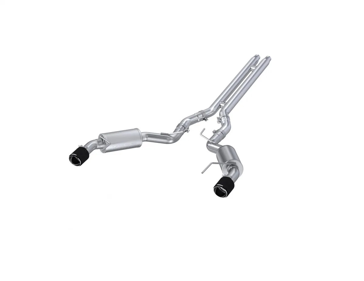 2015-2017 Ford Mustang GT 5.0L Coupe Only T304 Stainless Steel 3 Inch Cat-Back Dual Split Rear with Carbon Fiber Tips Street Version MBRP product image