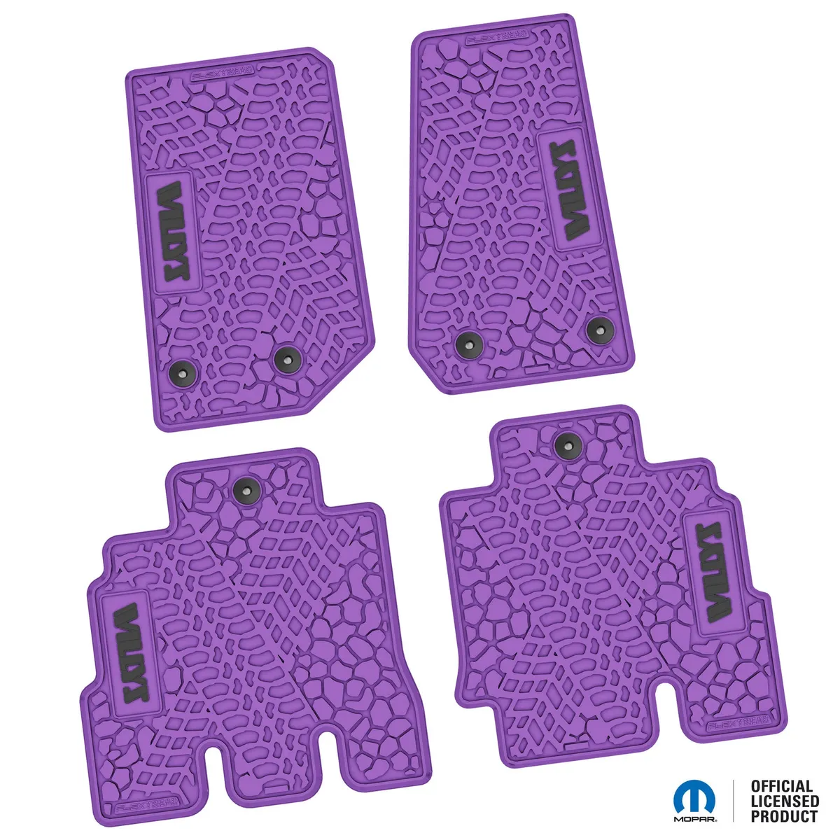 14-18 Jeep JKU 4 Dr Front and Rear -Tire Tread/Scorched Earth Scene w/ Willys Insert - Rugged Woods w/ Orange insert product image