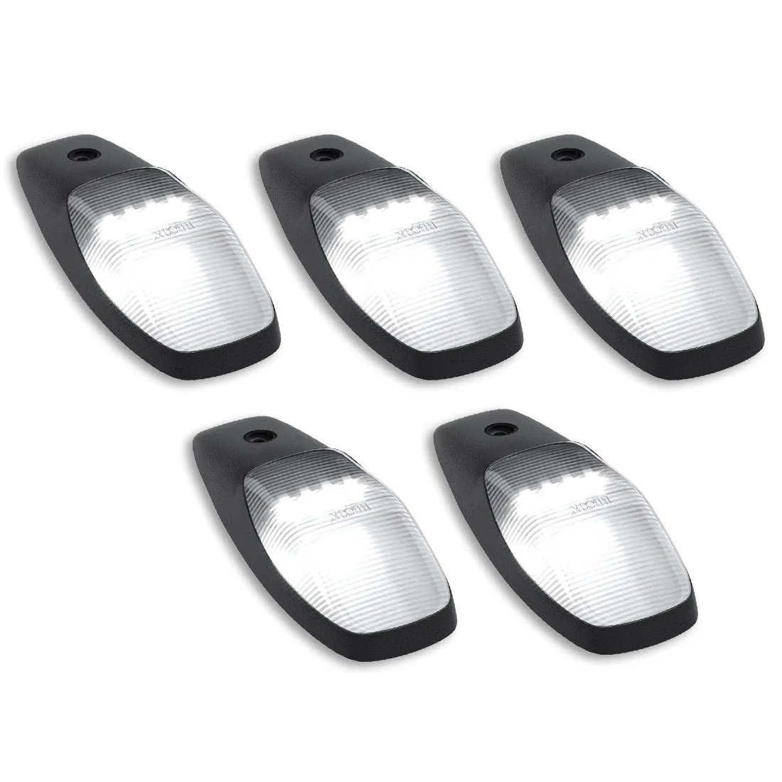 CAB LIGHTS Dodge 19-21 Heavy-Duty 2500 and 3500 5-Piece Set Clear Cab Roof Light Kit with White and Amber Ultra High-Power Strobe LEDs and White or Amber Running Light LEDs product image