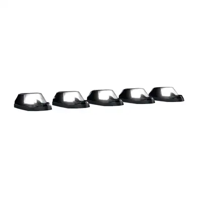Recon Accessories Ford 17-22 Superduty 5-Piece Set Clear Cab Roof Light Lens With 2-Way Forward Rear Facing White Ultra High-Power Leds - Attn Plug-N-Play Replacement For OEM Factory Installed Cab Roof Lights