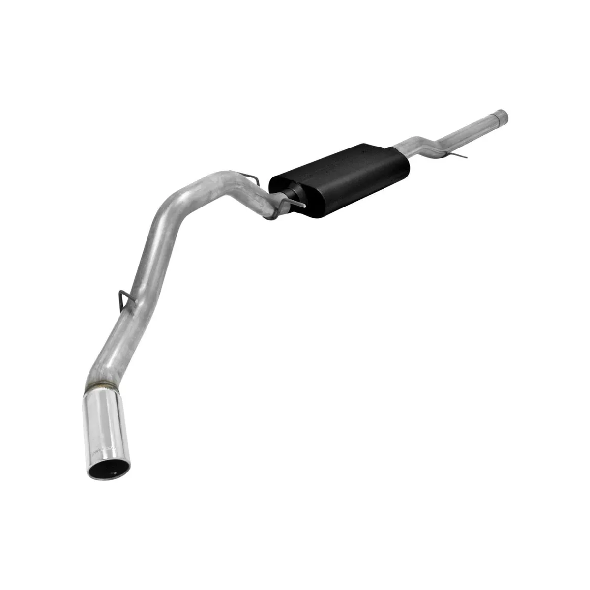 11-13 Chevrolet/GMC 1500 6.2L V8 Crew Cab/Short Bed Extra Cab/Standard Bed 143in WB Cat-back 50 Series Big Block Muffler Mandrel Bent 3.5in. 16 Gauge Tubing 4in. Polished 304S W/Embossed Logo Tip SOS Force II 409S Stainless Steel product image