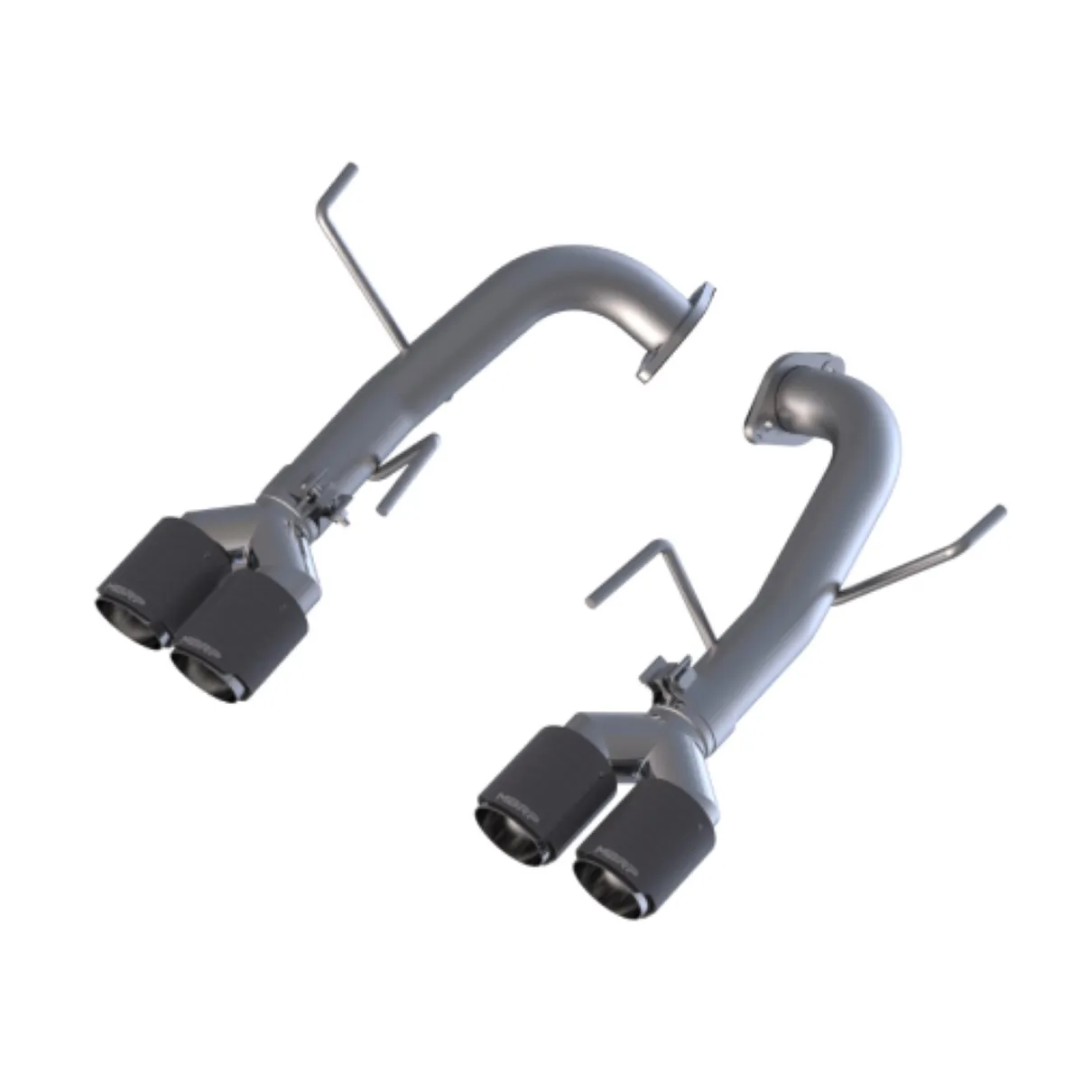 Armor Pro Axle Back Exhaust System; 2.5 in.; Dual Split Rear Exit; T304 Stainless Steel; Incl. 3.5 in. OD Dual Out Carbon Fiber Tips; product image