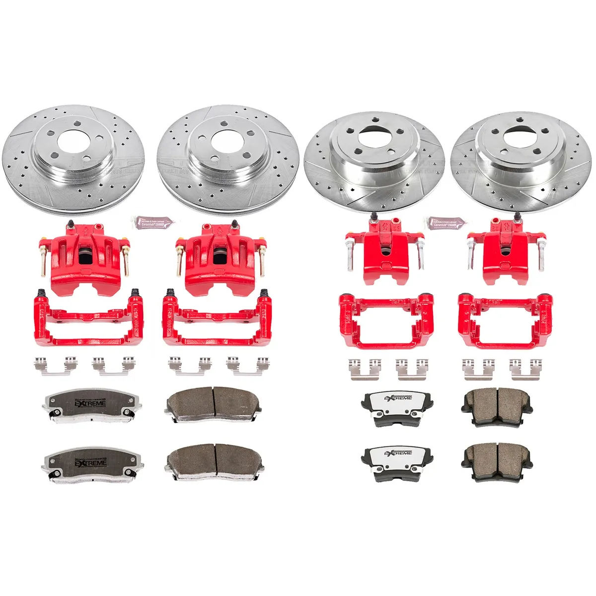 Z26 Street Warrior Upgrade Kit: Drilled/Slotted Rotors; Carbon-Fiber Ceramic Pads; Powder Coated Calipers product image