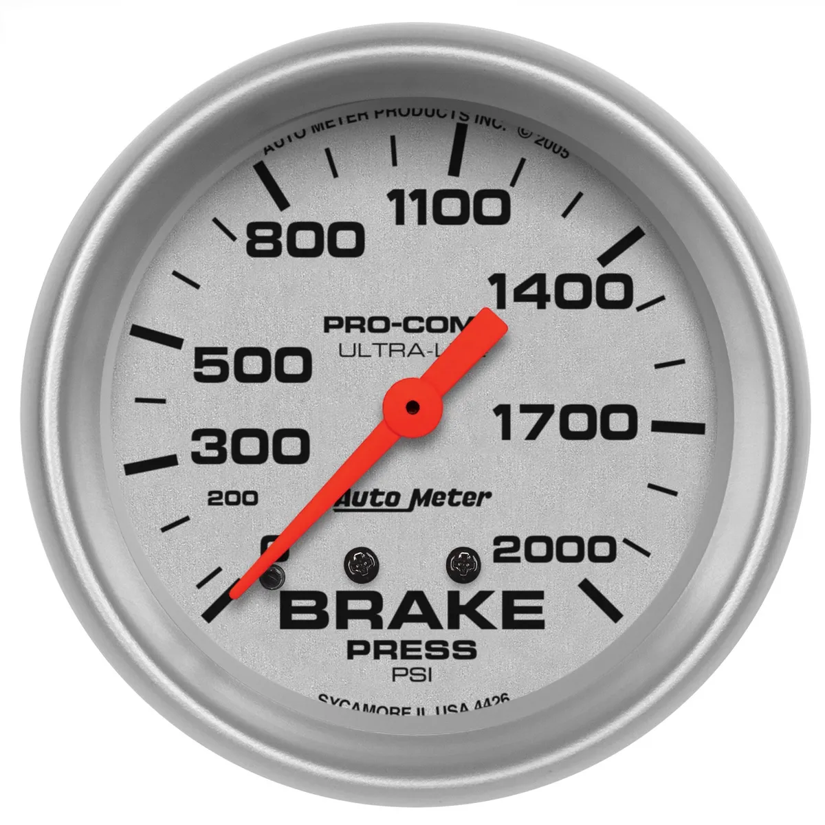 Gauge, Brake Pressure, 2 5/8", 2000psi, Mechanical, Ultra-Lite product image
