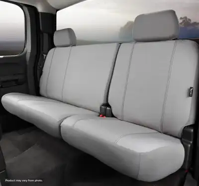 FIA Seat Protector™ Custom Seat Cover; Poly-Cotton; Gray; Split Seat 40/60; Adjustable Headrests; Center Seat Belt; Fold Flat Backrest;
