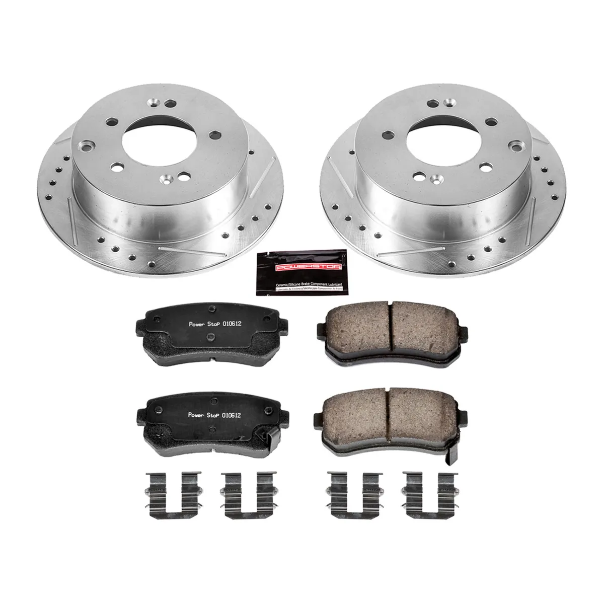 Z23 Evolution Sport Upgrade Kit: Drilled/Slotted Rotors; Carbon-Fiber Ceramic Pads W/Hardware product image