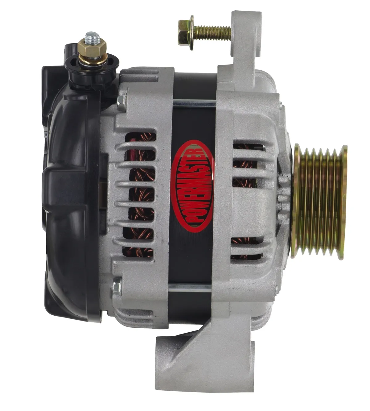 Alternator; GM; 175 Amp; 3 Wire Hair Pin Style; 6.61 In. Straight Mount; 10DN; 10si; 12si; 6 Groove; CS130-175Top/145 Idle; Natural; product image