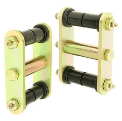 Rock Jock HD Leaf Spring Shackles 76-86 Jeep CJ Rear Includes Urethane Bushings HD Greasable Bolts Pair RockJock 4x4