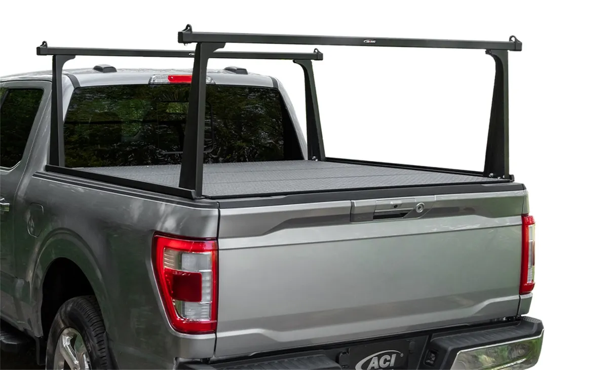ADARAC™ Aluminum Pro Series Truck Bed Rack System; Matte Black Finish; Single Rail; product image