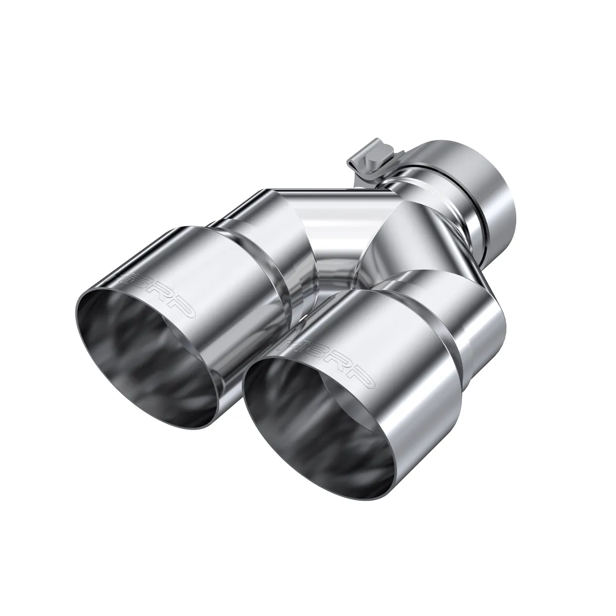 MBRP Exhaust Armor Pro Exhaust Tip; 3 in. Inlet Diameter; 4 in. Outlet Diameter; Left Tip 9.87 in. Length; Right Tip 9.37 in. Length; T304 Stainless Steel; Dual Out; Mirror Polished;