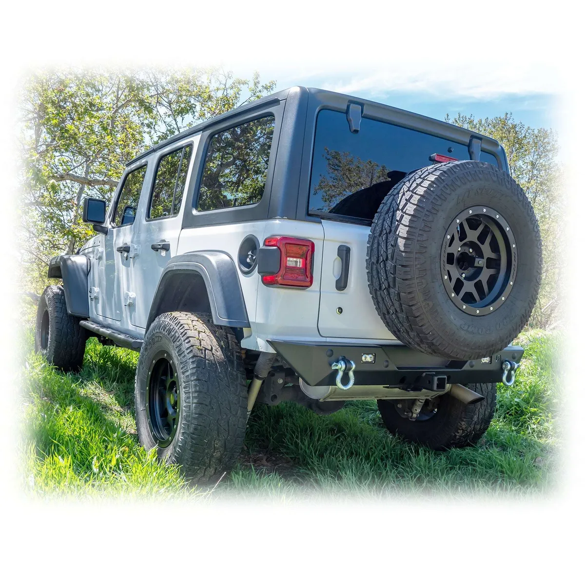 Jeep JL Rear Bumper with LED Pod Lights & Hitch Receiver – Minimalist | 2018–2025 product image