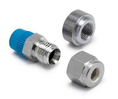 AutoMeter Autometer 5254 Fitting, Thermocouple Compress, 1/4, 1/8 Nptf Male, Stainless, Incl. Weld Boss