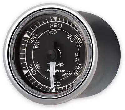 AutoMeter Gauge Temp 2 1/16in 300deg f Elec Chrono Chrome