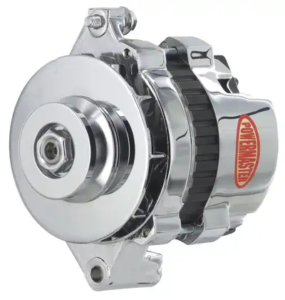 Power Master Alternator; CS121; Straight Mount; 100 Amp; 60 Idle; 1 Groove V Type Pulley; Chrome;