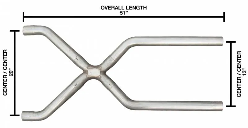 2.5 Inch Universal X-Pipe Crossover Exhaust Kit 409 Stainless Pypes Performance Exhaust product image