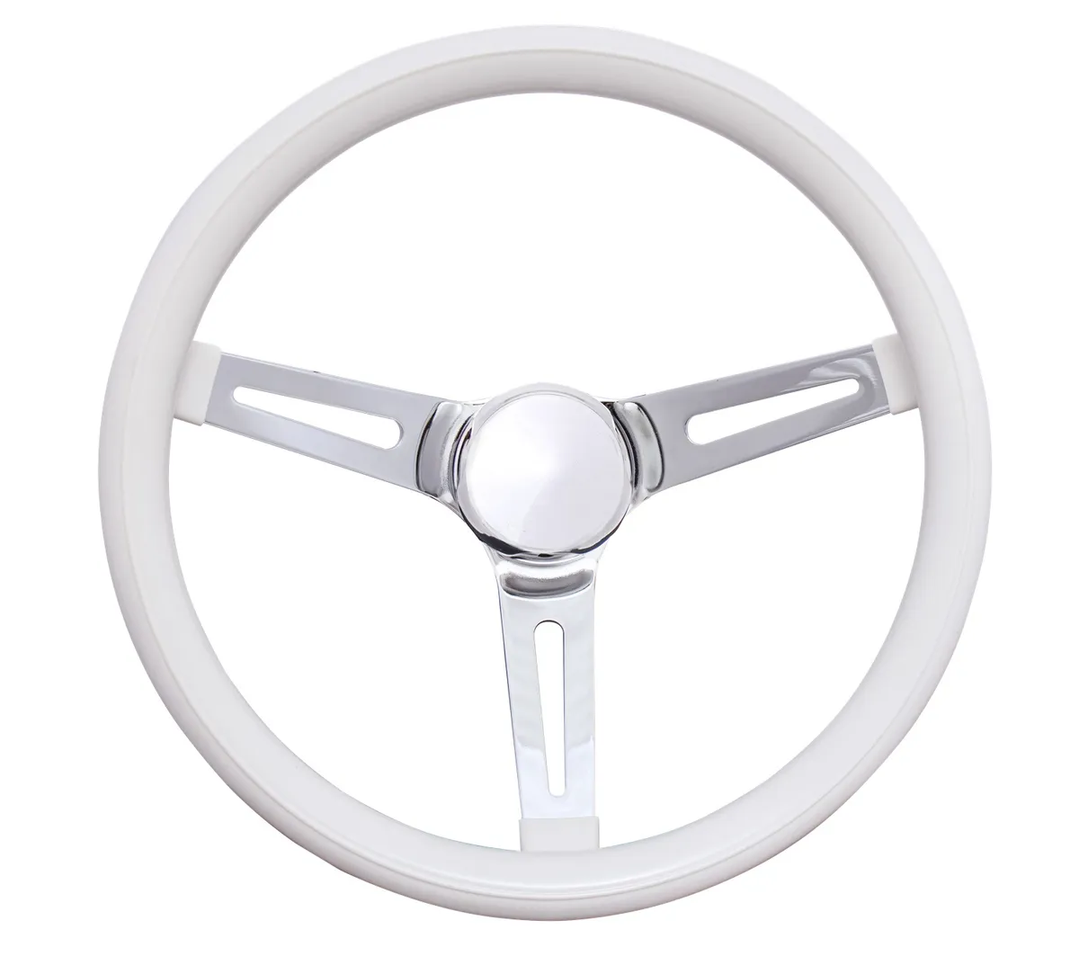 Classic Series Slotted Wheel; 13.5 in Diameter; White Grip; 3-Spoke; Black Spokes; product image