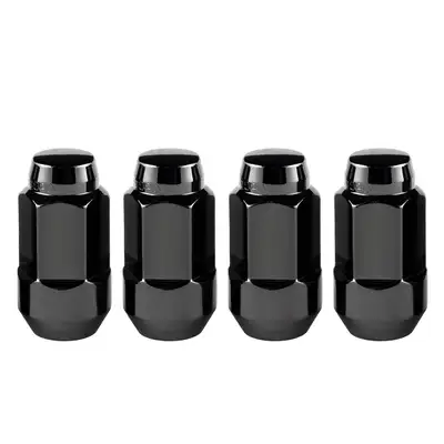 McGard Hex Lug Nut M14x1.5 Cone Seat Bulge 22mm Hex 1.945 in Oal Black (4 Pk)