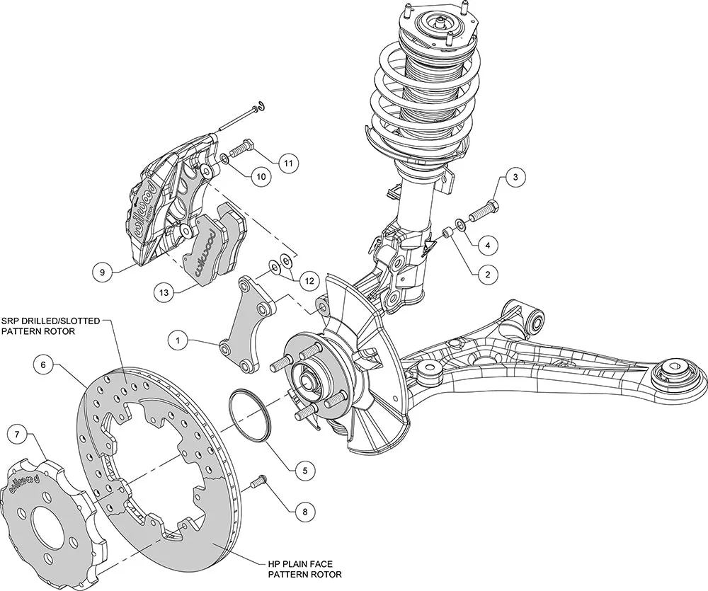 2011 - 2019 Ford Forged Dynapro 6 Big Brake Front Brake Kit (Hat) - 140-11899 product image