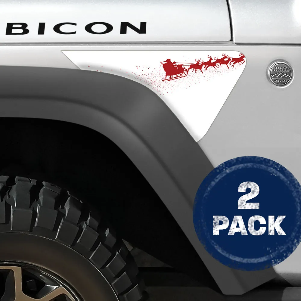 Santas Sleigh 2pc Vinyl Fender Decal product image