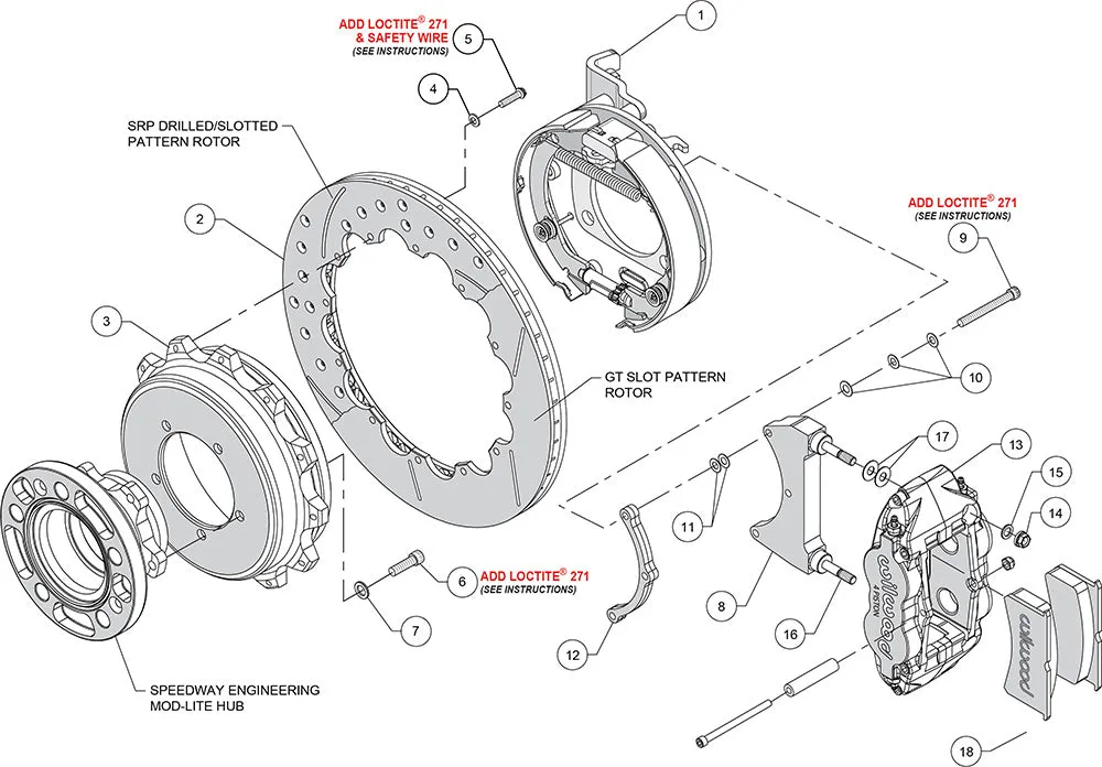 Forged Narrow Superlite 4R Big Brake Rear Parking Brake Kit - 140-11877 product image
