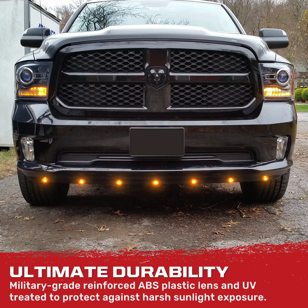 Universal Amber LED Front Lower Air Dam Light Kit with Smoked Lens and Black Bezel - 9pc Sequentially Connected LED Ligh product image