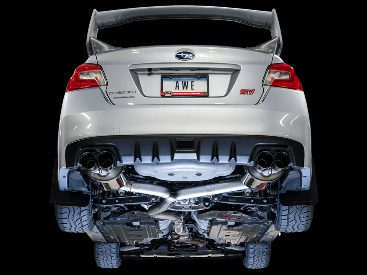 Awe Touring Edition Exhaust For va Sti / gv Wrx / gv Sti Sedan - Chrome Silver Quad Tips (102mm) product image