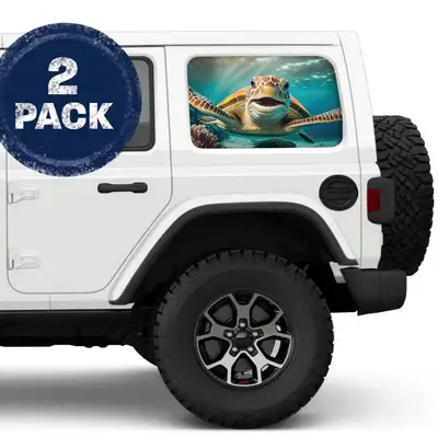 Under The Sun Inserts Turtle Smile Side Windows Printed Vinyl Decal