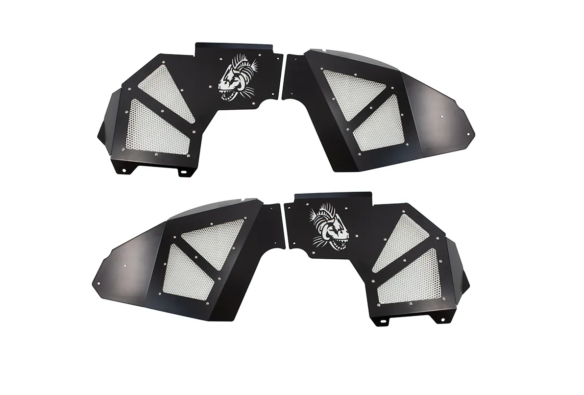 Jeep JL Inner Fenders For 18-Current Wrangler JL, 2020-Current JT Gladiator Front Pair Aluminum Black Powdercoat Fishbone Offroad product image