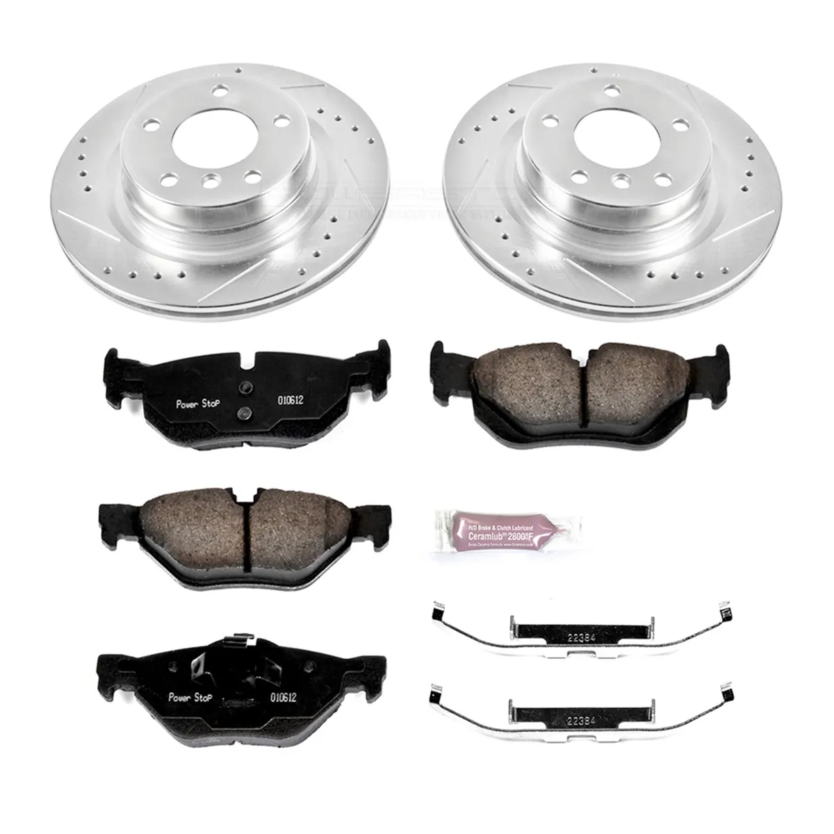 Z23 Evolution Sport Upgrade Kit: Drilled/Slotted Rotors; Carbon-Fiber Ceramic Pads W/Hardware; Pad Sensors product image