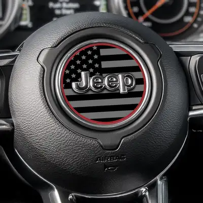 Under The Sun Inserts Blackout Red Outline Steering Wheel Decal