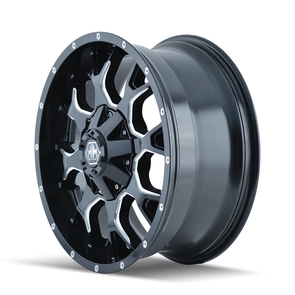 Warrior (8015) Black/Milled Spokes 18x9 5x4.5/5x5 18mm 87mm product image
