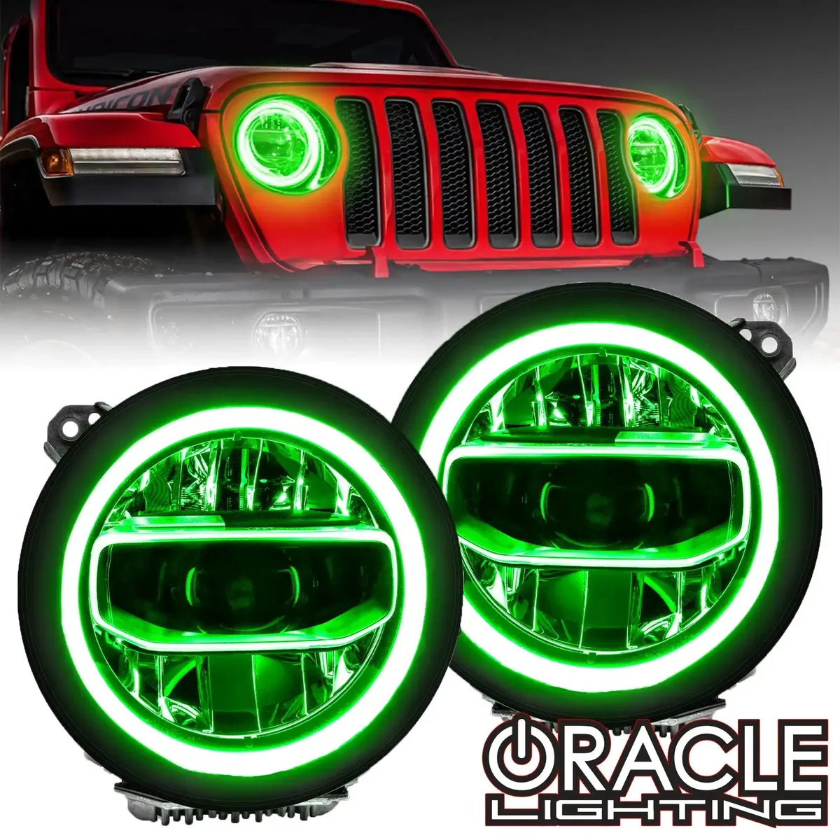 1346-330 - Jeep Wrangler JL/Gladiator JT ColorSHIFT RGB+W Headlight DRL Kit - w/RF Cont. product image