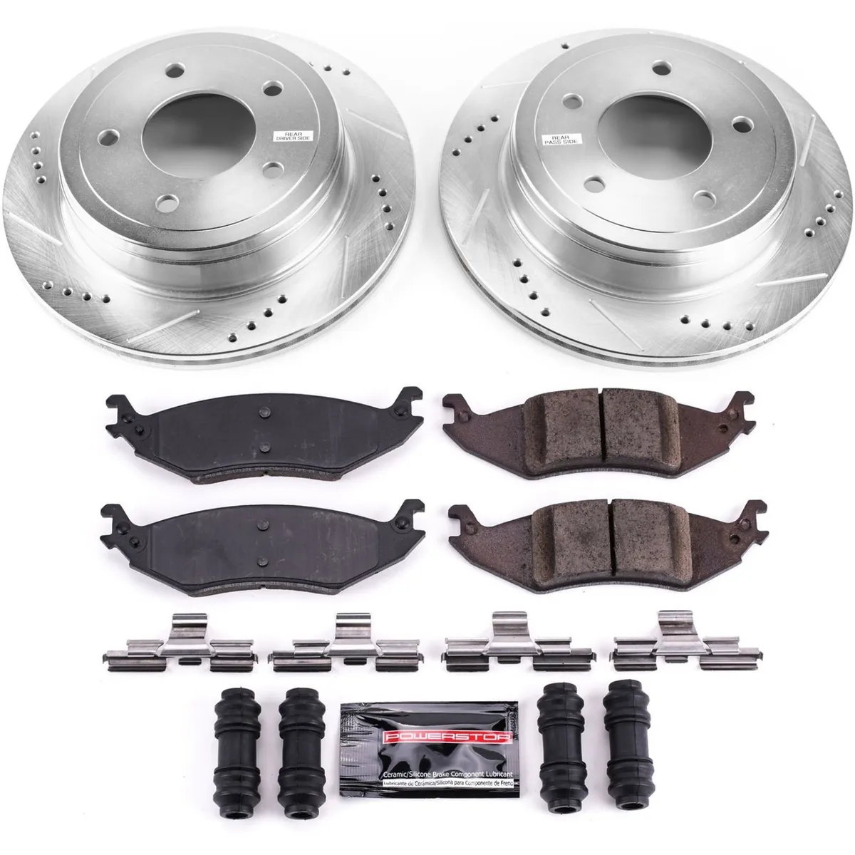 Z23 Evolution Sport Upgrade Kit: Drilled/Slotted Rotors; Carbon-Fiber Ceramic Pads W/Hardware product image